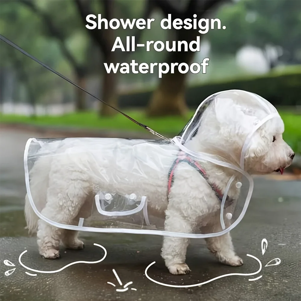 Transparent Dog Raincoat – Waterproof Outdoor Jacket for Small & Medium Dogs
